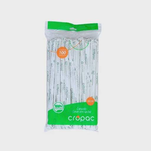 Canudo Biodegradável Sache 5mm CB-510 100un | Cropac