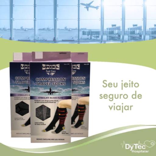 Meia elástica de compressão para viagem aérea  em Jundiaí, SP por DyTec Comércio e Manutenção em Equipamentos Médicos Hospitalares