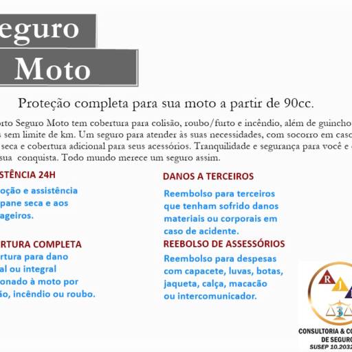 Seguro Moto por RJE3 Consultoria & Corretora de Seguros