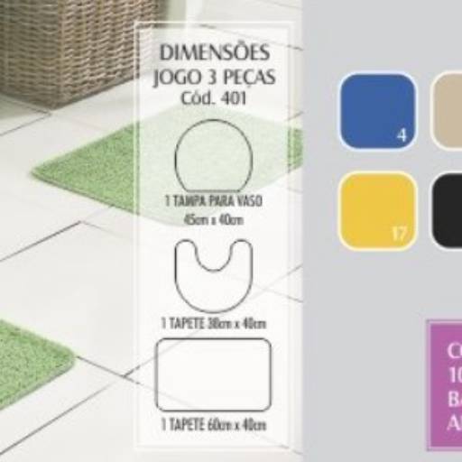 Jogo de banheiro 3 peças Miriam Cotton