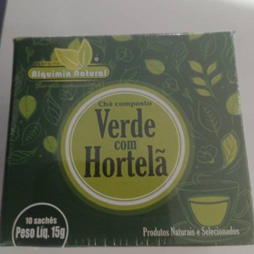 Chá Verde com Hortela - 10 sachês - Perfeita Alquimia Natural