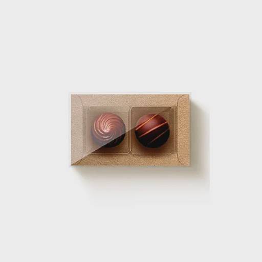 Caixa Retangular Kraft com Tampa Cristal 8x5cm para 02 Doces 10un | Cromus