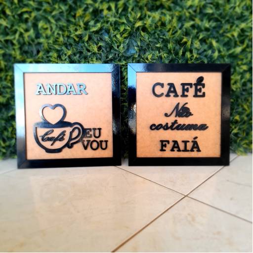 Conjunto de Quadros de MDF Andar "Café"  em Aracaju, SE por Personalize-se | Peças para Decoração Personalizados