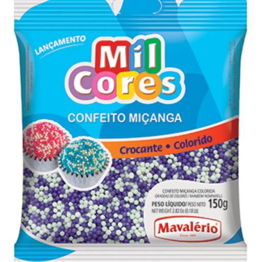 CONFEITO MIÇANGA BRANCA E LILÁS Nº 0 MIL CORES
