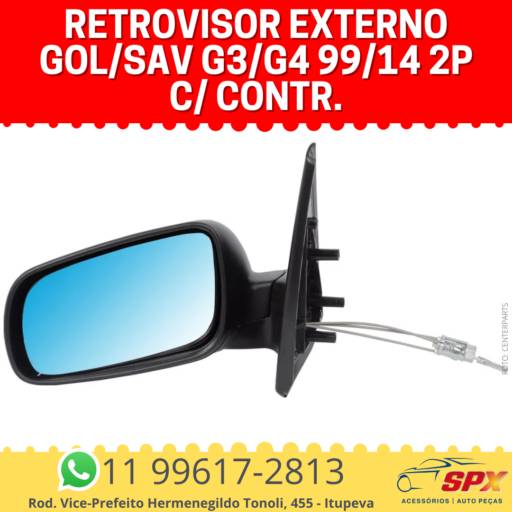 Retrovisor Externo Gol/Sav G3/G4 99/14 2P c/ contr. em Itupeva, SP por Spx Acessórios e Autopeças