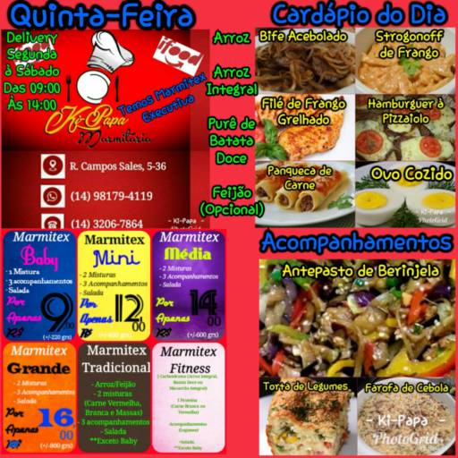 Cardápio do Dia por Ki-Papa Marmitaria