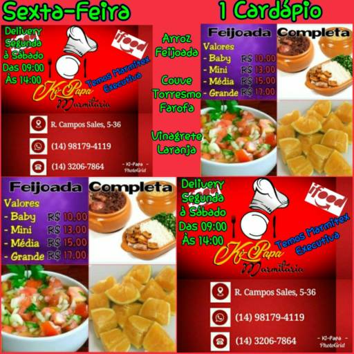 Cardápio do Dia por Ki-Papa Marmitaria