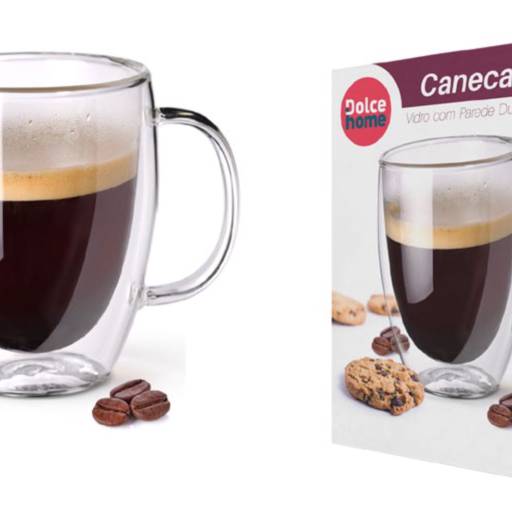 CANECA VIDRO DUPLO 350ML 1 PEÇA em São José do Rio Preto, SP por Public Gráfica e Brindes
