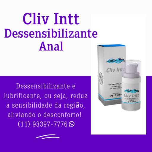 Cliv Intt linha é um gel dessensibilizante e lubrificante