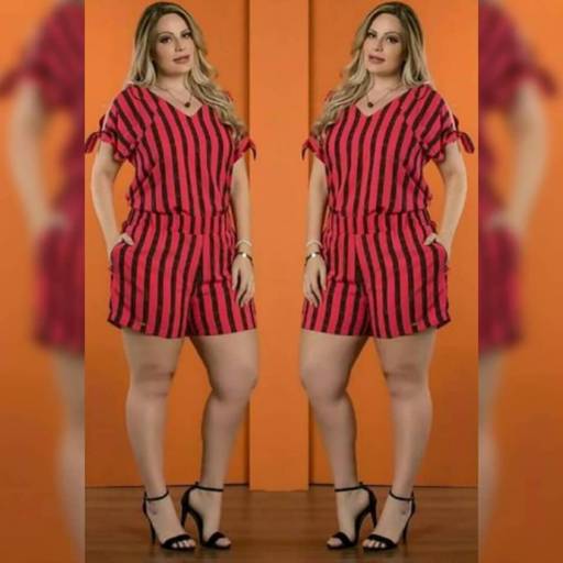 Shorts de Malha Listras Preto e Dourado (Disponível no Tamanho: 46)  Shorts de Viscose Vermelho e Branco (Disponível no Tamanho: 48). em Bauru, SP por Blessing Store 