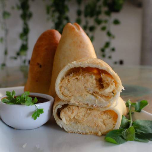 Esfiha de frango com catupiry.