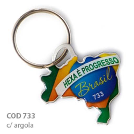 Chav. Chapinha Metálica COD 733 - Mapa do Brasil em São José do Rio Preto, SP por Public Gráfica e Brindes