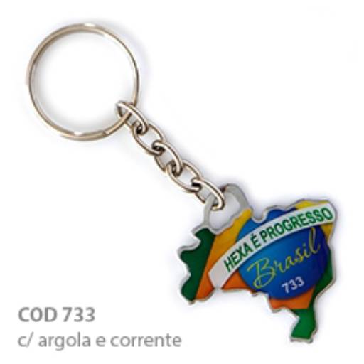 Chav. Chapinha Metálica COD 733 - Mapa do Brasil em São José do Rio Preto, SP por Public Gráfica e Brindes